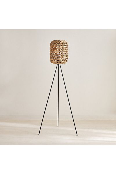 Home Box Collett  E27 Metal Floor Lamp with Seagrass Shade 62x58x156 cm
