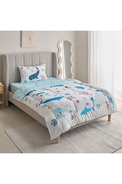 Home Box Joy Sea World Marine 2-Piece Cotton Twin Comforter Set 160x220 cm