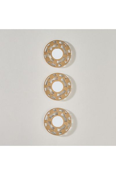 Home Box Faiz 3-Piece Round Mirror Set 25 cm