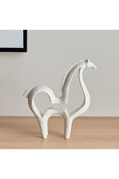 Home Box Wren Polyresin Abstract Horse Accent 20x4.5x21.5 cm