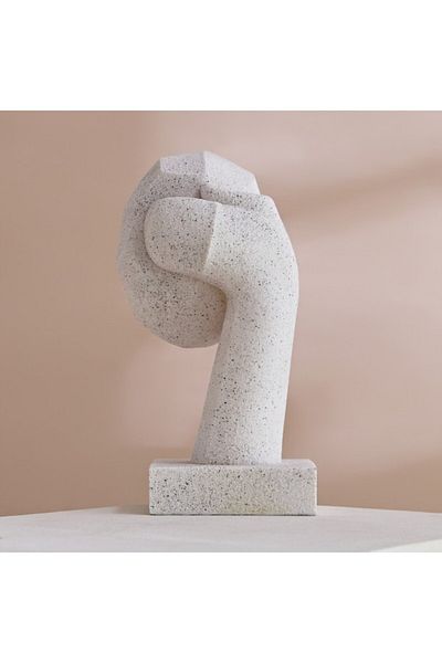 Home Box Verdant Polyresin Face Accent in Sand Finish Resin Mask 14.3x10.7x26 cm
