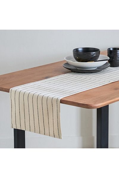 Home Box Noir Stripe Table Runner 33x180 cm