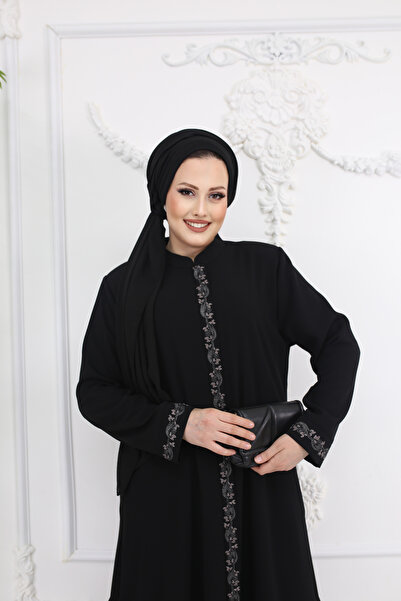 ECALAMODE Yeni Sezon Kol Ve Boydan Nakış İşlemeli Şık Kaliteli Zarif Yazlık Petek Ferace