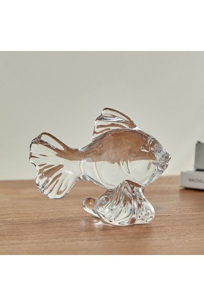 Home Box Vega Glass Fish Accent 11x5x8 cm