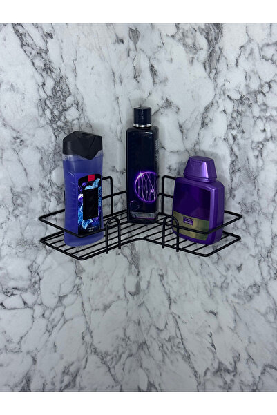 ERD & EMA HOME Raft de colț pentru baie, negru, cu adeziv magic puternic, cu ...