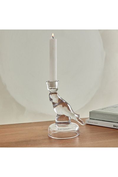Home Box Vega Glass Bird Candleholder 13x9.5x16.5 cm