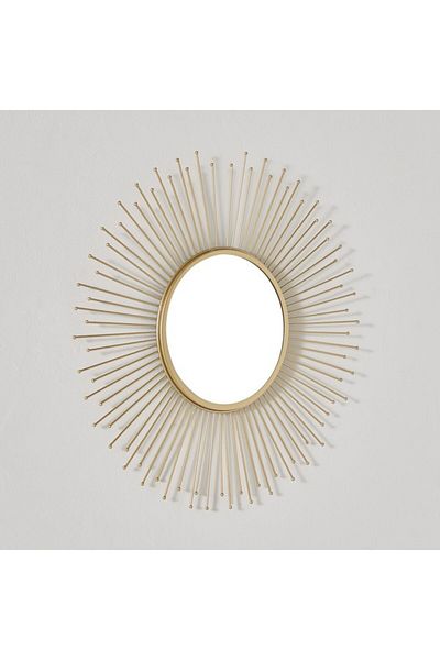 Home Box Faiz Metal Sun Burst Wall Mirror 45x45x1 cm
