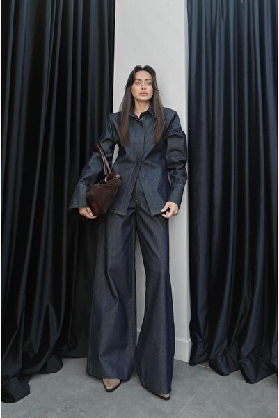 Havoş Sötét sötétkék Fit farmer ing