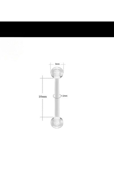 Arescollection 2 Pieces of Bioplast Transparent Flexible Piercing