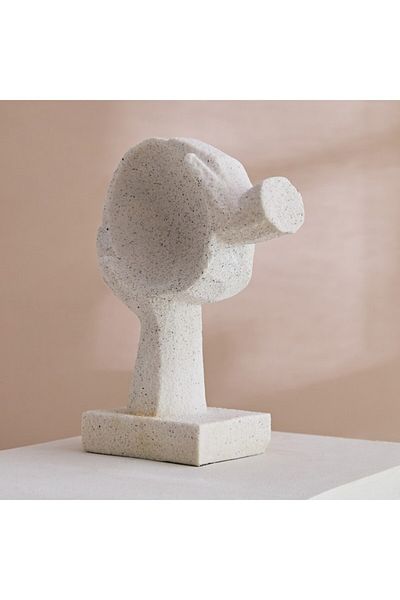 Home Box Verdant Polyresin Face Accent in Sand Finish 19x12.5x26.5 cm