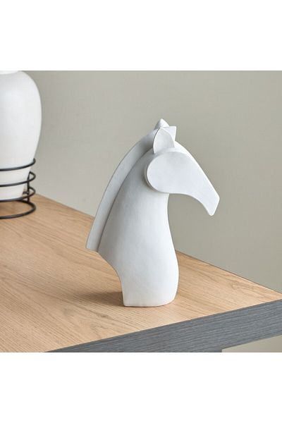 Home Box Wren Polyresin Horse Head Decorative Accent 16x7x22 cm