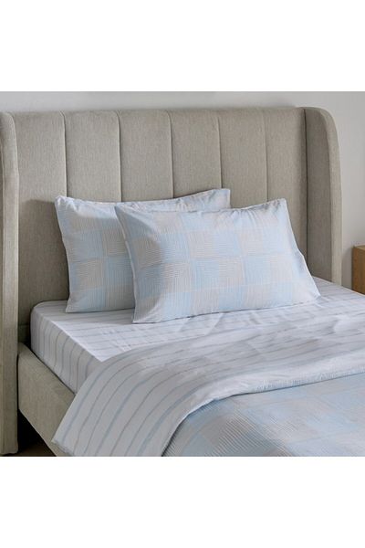 Home Box طقم غطاء لحاف مزدوج من القطن المطبوع من أورورا جيسون، مكون من 3 قطع، مقاس 150×220 سم