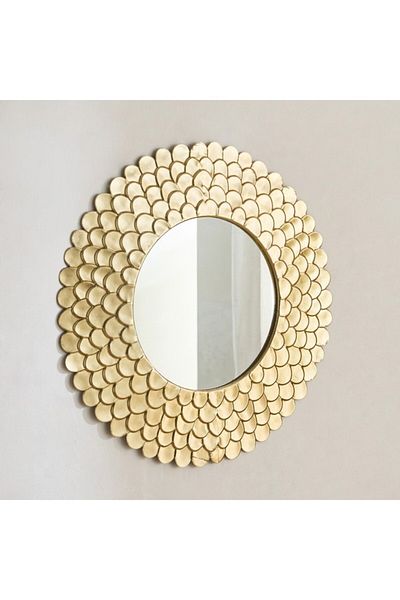 Home Box Delp Premium Heavy Duty Metal Scallop Wall Mirror 75.6x75.6x3.8 cm