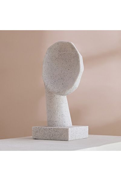 Home Box Verdant Polyresin Face Accent in Sand Finish Resin Mask 14.3x10.7x26 cm