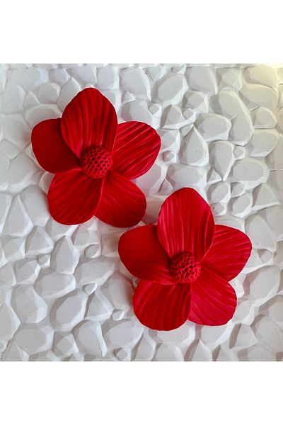 ACCESSORY Red Flower Earrings