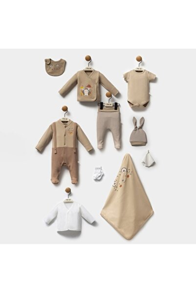 Moi Noi Kirpi Desenli 10'lu Hastane Çıkışı Zıbın Seti (Yenidoğan) 2056