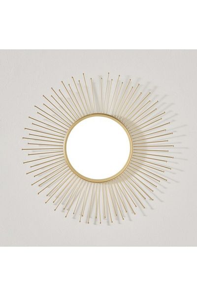 Home Box Faiz Metal Sun Burst Wall Mirror 45x45x1 cm