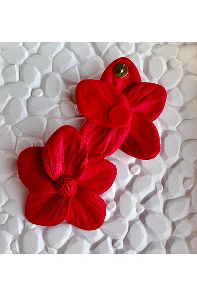 ACCESSORY Red Flower Earrings