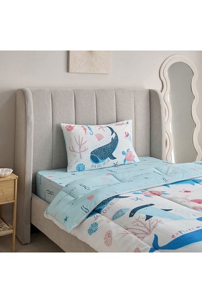 Home Box Joy Sea World Marine 2-Piece Cotton Twin Comforter Set 160x220 cm