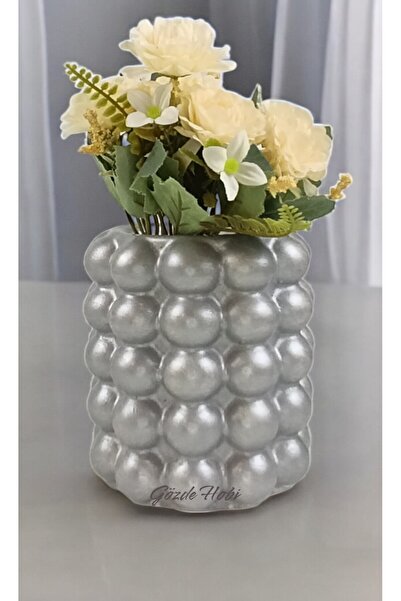 gözde hobi Gözdehobi 5 Baloncuklu Parlak Bubble Dekoratif Çiçeklik Vazo El Ya...