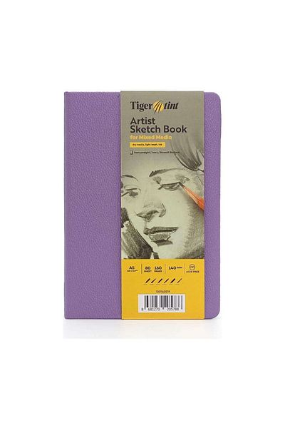hobi market art Lilac Pastel 13X21 cm 80 Sheets Hard Cover Sketch Drawing Notebook