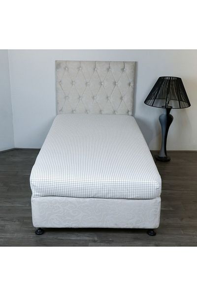 Home Box Malta Striped Printed Cotton Single Fitted Sheet 90x200+33 cm