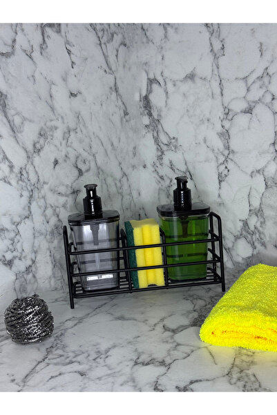 SHY TEKSTİL Tezgah Üstü Banyo Mutfak Düzenleyici, Lavobo Yanı Organizer Siyah