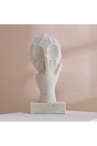 Home Box Verdant Polyresin Face Accent 12.5x10x28.3 cm