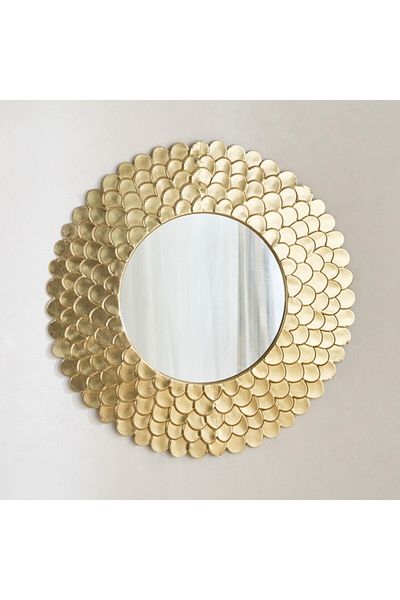 Home Box Delp Premium Heavy Duty Metal Scallop Wall Mirror 75.6x75.6x3.8 cm