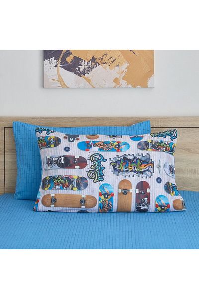 Home Box Tom Gearhead Skate 2-Piece Microfibre Pillow Cover Set 50x75 cm