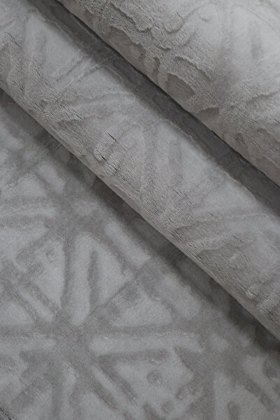 Abant Merino Non-Slip Based Cut Embossed Living Room Corridor Kitchen Washable Grey