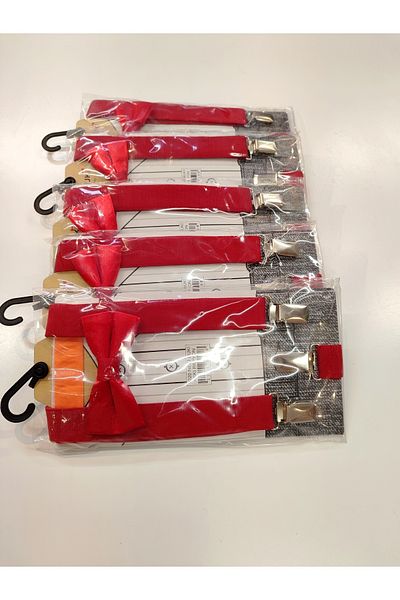 Monkabox Red Sling Bow Tie Set 5 Pieces 23 April-29 October 1-9 Years