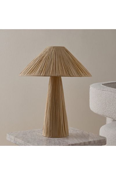 Home Box Nash Raffia Table Lamp Base and Shade 38x46 cm