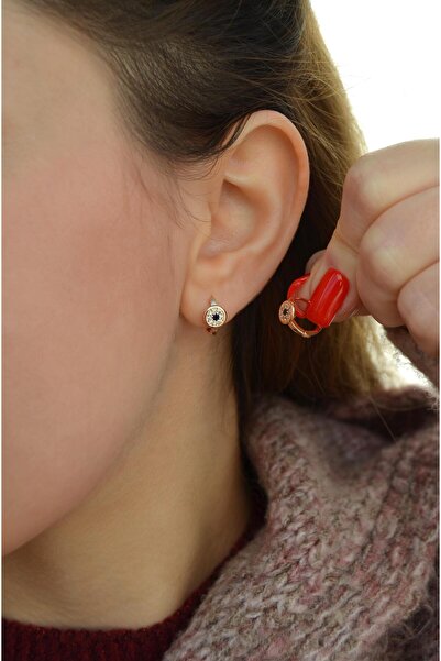 Sacce Scarves&Accessories Zirkon Taşlı Mini Nazar Halka Küpe Helix Kıkırdak