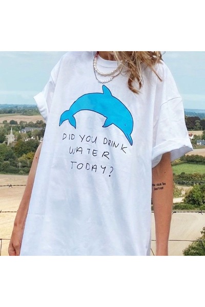 Jose Clothing تي شيرت مطبوع برقبة دائرية للجنسين من سلسلة Streetwear مقاس كبير