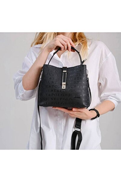 ÇANTAM GELSİN حقيبة يد وكتف نباتية منقوشة ومفصلة للنساء من JustPolo