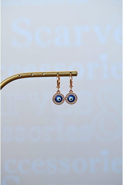 Sacce Scarves&Accessories Nazar Boncuklu Mini Halka Küpe Nazar Charmlı Küpe