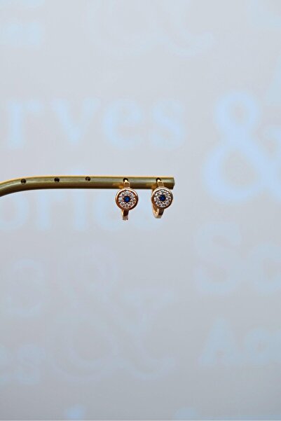 Sacce Scarves&Accessories Zirkon Taşlı Mini Nazar Halka Küpe Helix Kıkırdak