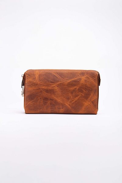 Niki Leather Πορτφόλιο με φερμουάρ Blanc από γνήσιο δέρμα