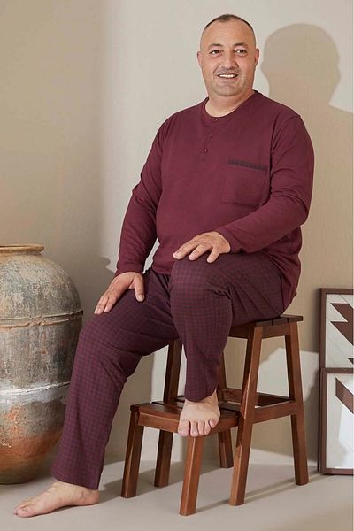 Aydoğan Men's Pajama Sets Plus Size & Oversize Long Sleeve