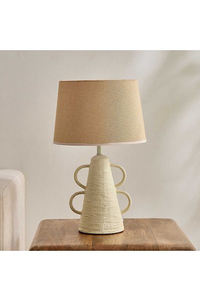 Home Box Collett Paper Mache E27 Table Lamp with Linen Shade 30x30x49.5 cm