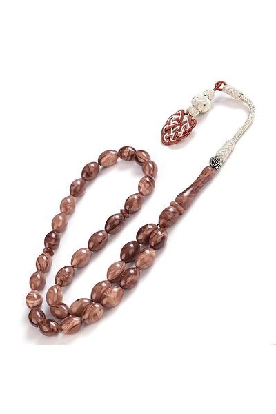 TESBİHCİBABA Milk Coffee Mosaic Squeeze Amber Rosary