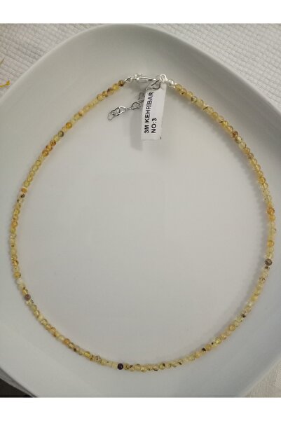 Mudita Tasarım 3 mm orijinal gerçek Baltık kehribar kolye ( ürün stoklarımızd...