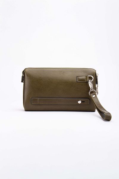 Niki Leather Портфолио с цип от естествена кожа Blanc