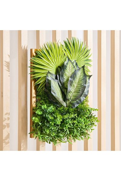 Home Box Ceilo Artificial Framed Grass Wall Panel 35x8x45 cm