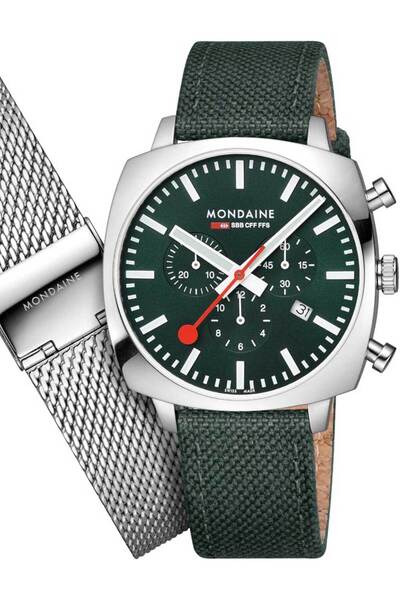 MONDAINE Mens Watch MSL.41460.LF.SET, Quartz, 41mm, 5ATM