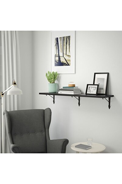 IKEA duvar rafı, venge-antrasit, 120x30 cm