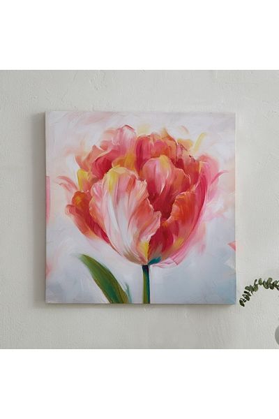 Home Box Elmer Canvas Printed Flower Framed Picture 40x40x1.8 cm