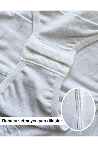 ALYA UNDERWEAR White Women's Body - Rope Strap, Snap Fastener, Cotton Blend, Basic Hook, 2 Pieces