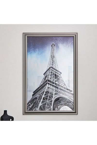 Home Box Vivid Eiffel Tower Aluminium Print Framed Picture 80x120 cm